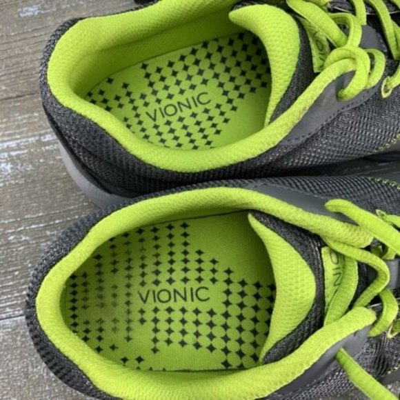 Vionic Kona Womens Size 6.5 Walking Shoes Gray Green Low Top Lace Up Sneakers - Picture 9 of 10